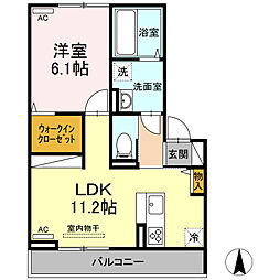 アイネ・クライネ 1LDKの間取図画像