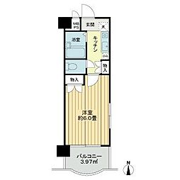 サンシティ五橋 10階1Kの間取り