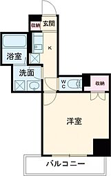 ショーンズ元町 4階1Kの間取り