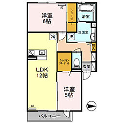 ラナプレス 2LDKの間取図画像