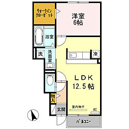 リーゼ 1階1LDKの間取り