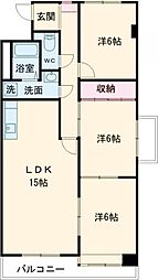 サンロレンツォ 3LDKの間取図画像