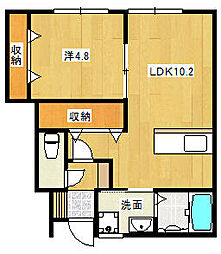 brown chess 1階1LDKの間取り
