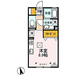 OHANA〜オハナ〜 1階ワンルームの間取り