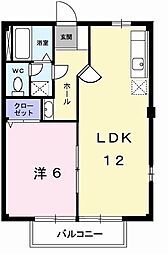 コーポ長嶺 1LDKの間取図画像