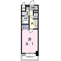 カーサ・フィオーレ中広通り 6階1Kの間取り