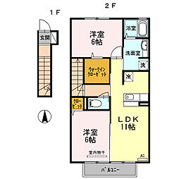 レグルス 2LDKの間取図画像