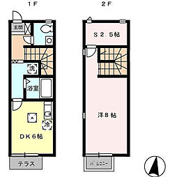 ジュネスＳＨＵ 1階1DKの間取り