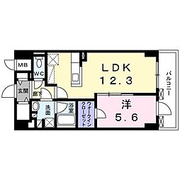レジデンス八千代 1LDKの間取図画像