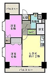 ウエストコート 2LDKの間取図画像