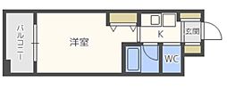 エスリード三宮フラワーロード 5階1Kの間取り