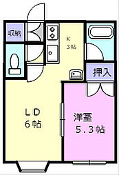 レジデンス弥生 1LDKの間取図画像