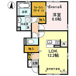 D-room五百石 1階1LDKの間取り