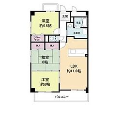 センチュリーコート宝塚弐番館 3LDKの間取図画像