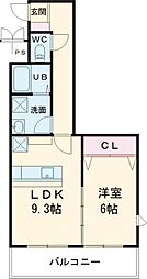 FaceMansion 1LDKの間取図画像