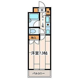 ヴァンテアン矢向 3階1Kの間取り