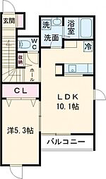 グランデ・ジュメリー 2階1LDKの間取り