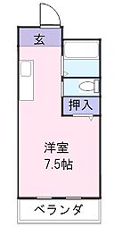 ハイツ21 2階1Kの間取り