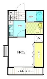 Ｍ’s三宮 2階1Kの間取り