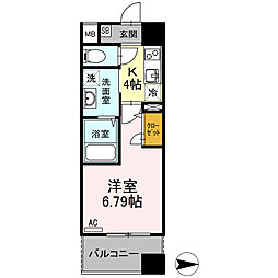コンフォートレジデンス仙台東口 8階1Kの間取り