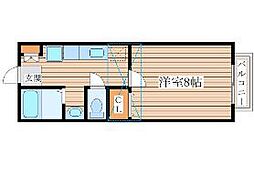 サンヒルズ国見参番館 1Kの間取図画像