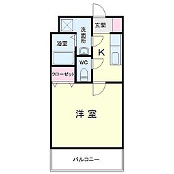 SunRise五番館 1Kの間取図画像
