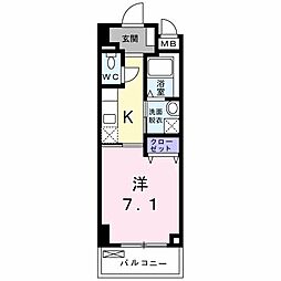 ＡＲＡＳＡＩ．Ｋ．Ａ 3階1Kの間取り
