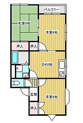 エポックハイム 1階3DKの間取り