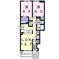 トーラス3 2LDKの間取図画像