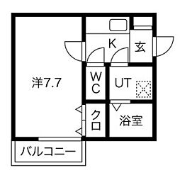 JPアパートメント松原 1Kの間取図画像