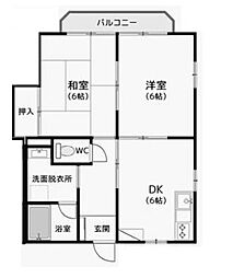 ルーエンハイム 2DKの間取図画像