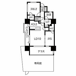 シティタワー西新 2LDKの間取図画像
