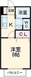 マールホイセン 1Kの間取図画像