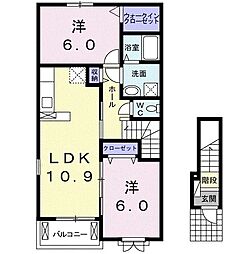 サンヒルズ 2LDKの間取図画像