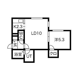 ノーマルヒル本町 1LDKの間取図画像