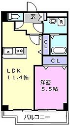 メゾン・ド・ルミエール 6階1LDKの間取り