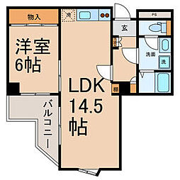 パール　ラ・フォーレ 2階1LDKの間取り