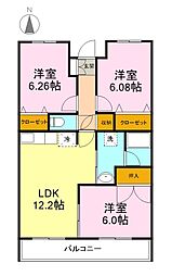 ベル・ローズ 3LDKの間取図画像