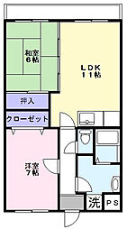 サンクリエイトアムール 2LDKの間取図画像