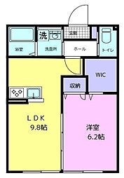 JR紀勢本線 御坊駅 徒歩3分の賃貸アパート 1階1LDKの間取り