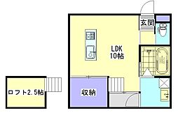 Ever　free　I 1階ワンルームの間取り