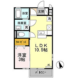 リビングタウン塩冶南 1LDKの間取図画像