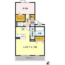 アプサラ1 1LDKの間取図画像