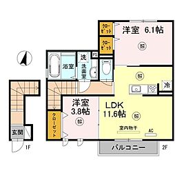 ウィット垂水2 2LDKの間取図画像