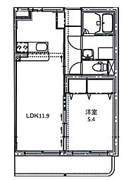 フラーレンL 1LDKの間取図画像