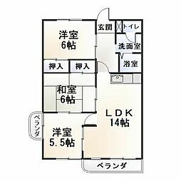 アビタシオン酒井 3LDKの間取図画像