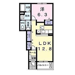 サンシャイン・パレスA 1LDKの間取図画像