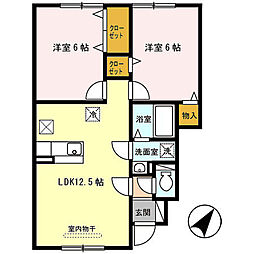グラン・シャリオ 2LDKの間取図画像