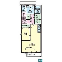 Angel(エンジェル) 2階1LDKの間取り