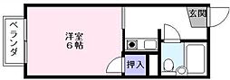 プレステージ後三条 1Kの間取図画像